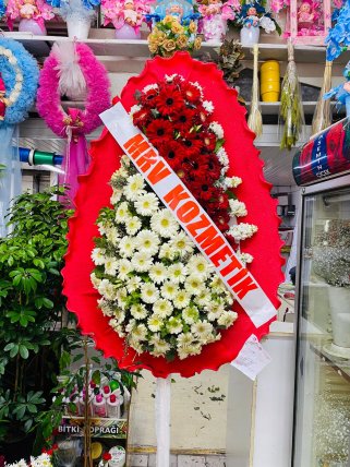 Kırmızı Beyaz Çelenk - Eskişehir Çiçekçi