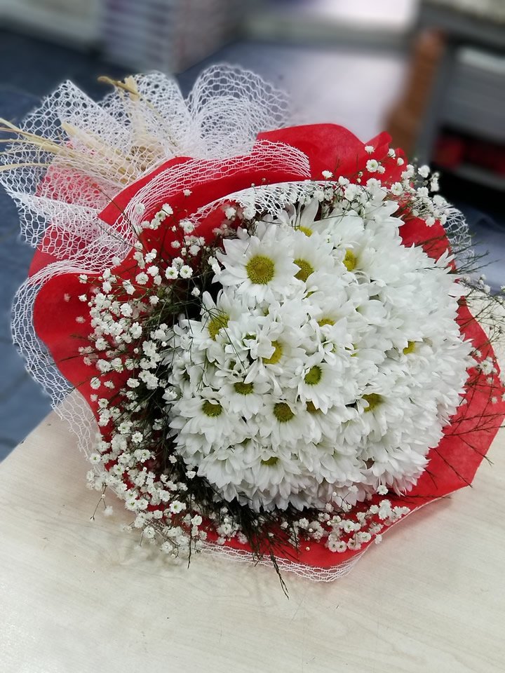 Eskişehir Çiçekçi Beyaz Krizantem Buketi