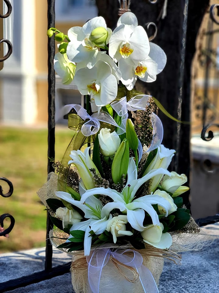 Beyaz Orkide Aranjmanı - Eskişehir Çiçekçi