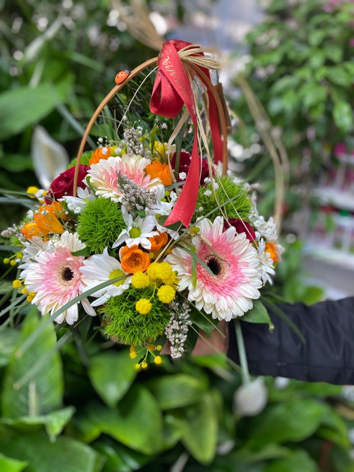 Renkli Çiçek Sepeti - Eskişehir Çiçek Sepeti