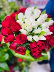Çiçekçi - Kırmızı İçinde Beyaz Güller