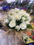 Çiçekçi - Kuru Çiçekli Beyaz Gül Buketi